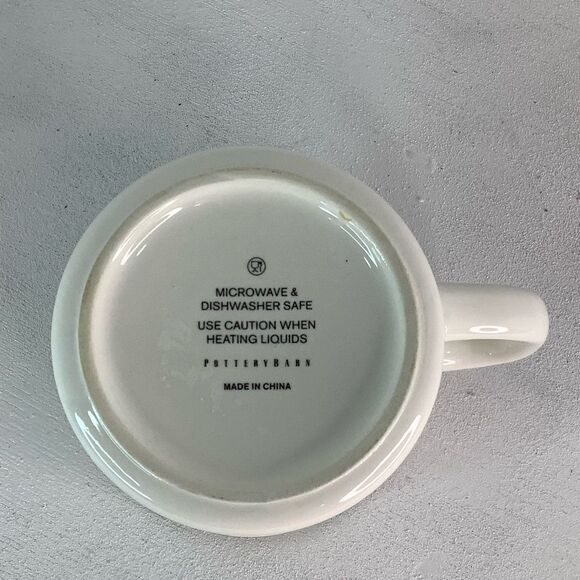 Pottery Barn Plaid/White Letter R Coffee Cup Alphabet Initial Monogram Stoneware - Picture 7 of 11